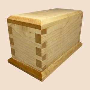 Blonde timber crematory urn for ashes