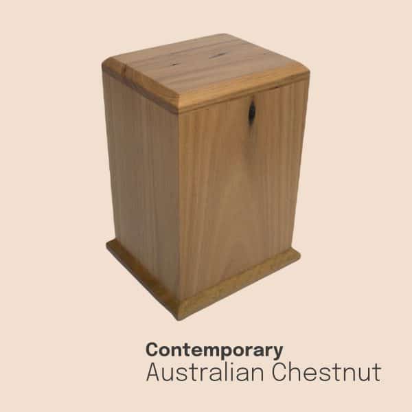 An Australian native timber marked by bushfires, borers and insects, this feature timber makes a beautiful handcrafted cremation Urn.